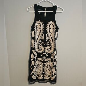 NWT INC International Concepts Black and Cream Mini Dress | Medium